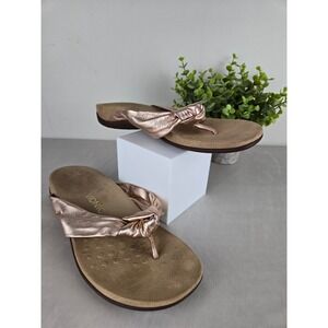 Vionic Pippa Rose Gold Metallic Orthotic Flip Flop Sandals Womens 9.5